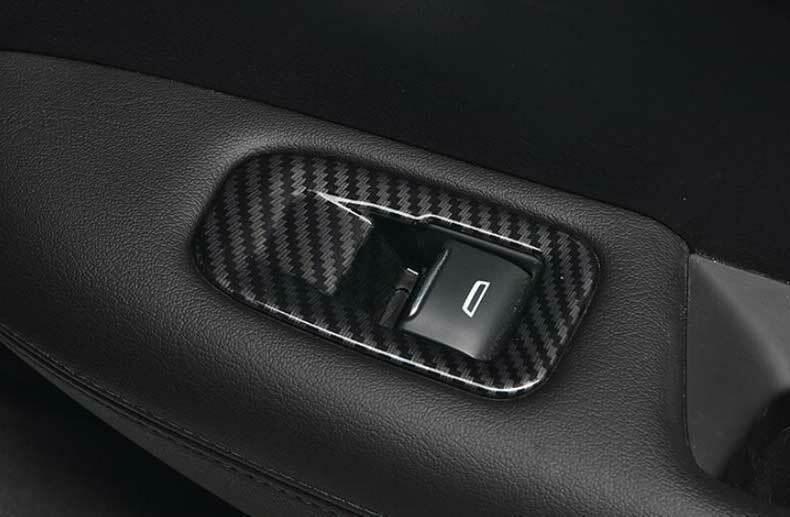 Carbon Fiber Look Window Lift Glass Control Panel Cover for Cadillac XT5 17-2024