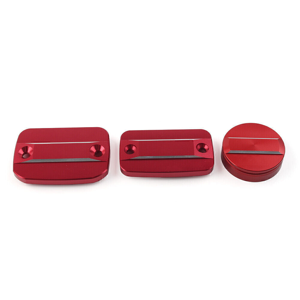 For Scrambler 1100 800 Front Rear Brake Clutch Fluid Reservoir Cap Cover Red