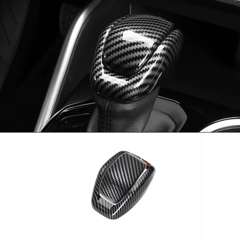 Carbon fiber Gear Shift Knob Cover Trim 2pcs For RAV4 2019-2024 v