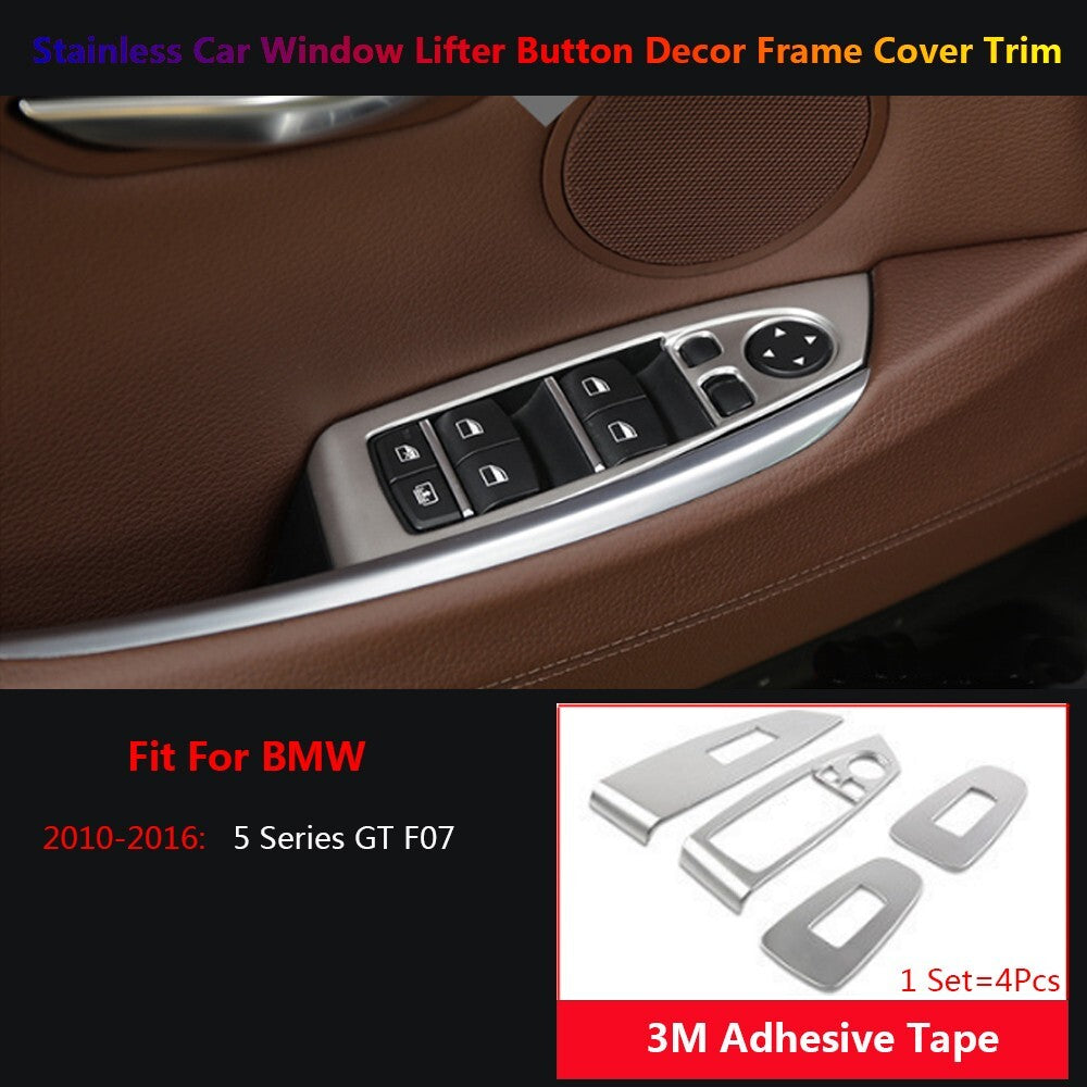 Stainless for BMW 5 Series GT F07 Car Door Window Lift Switch Panel Cover Trims
