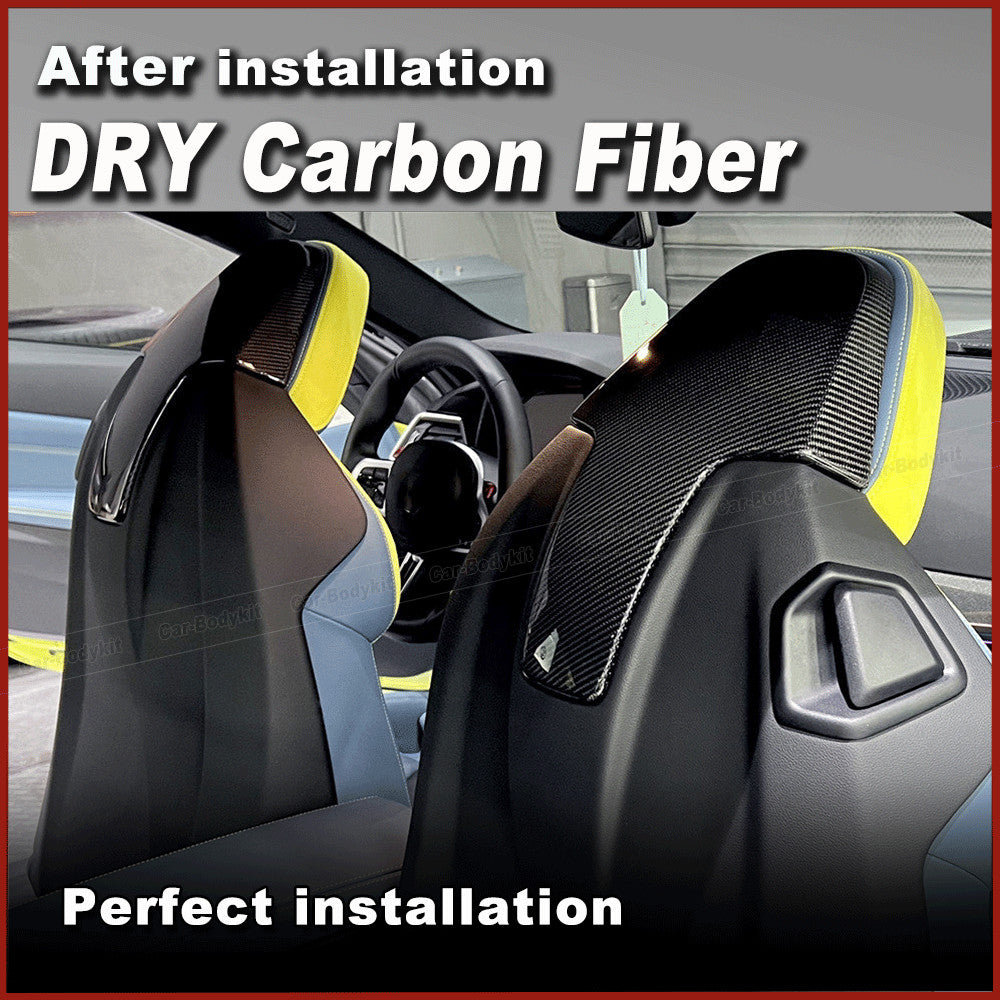 for BMW G80 G82 G83 M3 M4 21-24 Dry Carbon Fiber Front for Seat Back Headrest Cover
