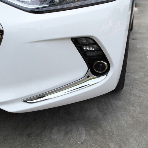 for Hyundai for Elantra 2017-2018 Chrome ABS Front Fog Light Lamp Trim Strip Covers