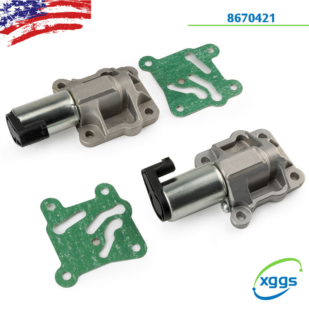 Two select solenoid valves (8670421) for Volvo models with variable intake and exhaust timing valves.