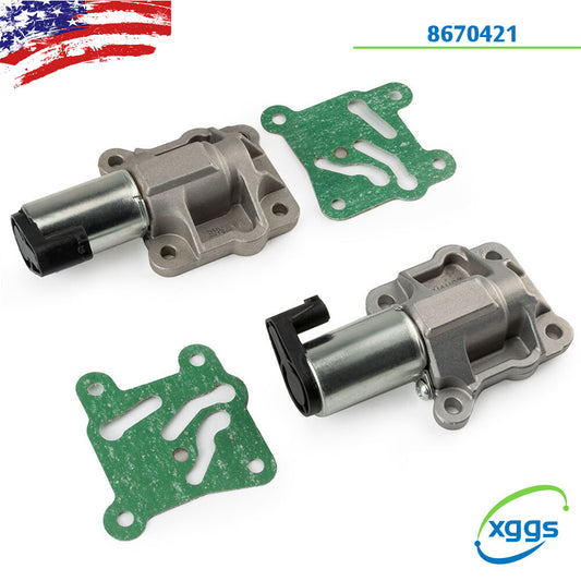 Two select solenoid valves (8670421) for Volvo models with variable intake and exhaust timing valves.