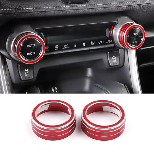 For 2019-2024 for Toyota RAV4 Air Condition Button Ring Cover Decor Pair