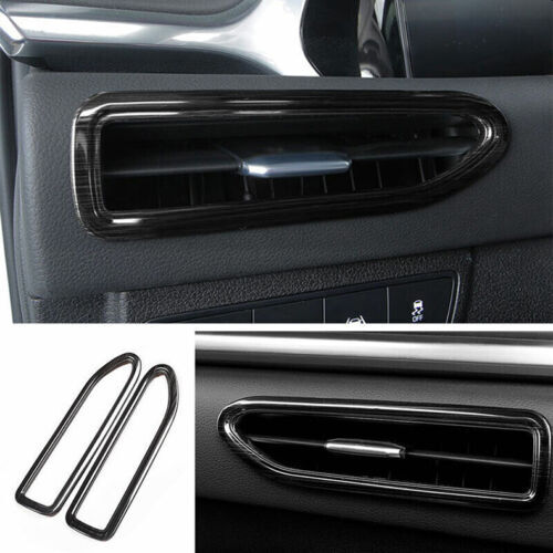 Carbon Fiber ABS Side Vent Frame Ring Trim Cover 2X For RAV4 2006-2012 v