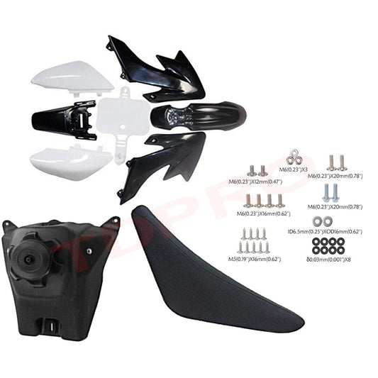 Plastic mudguard kit, for seat vest bolts for CRF50 XR50 Baja DR49 110CC 125CC Pit bicycles