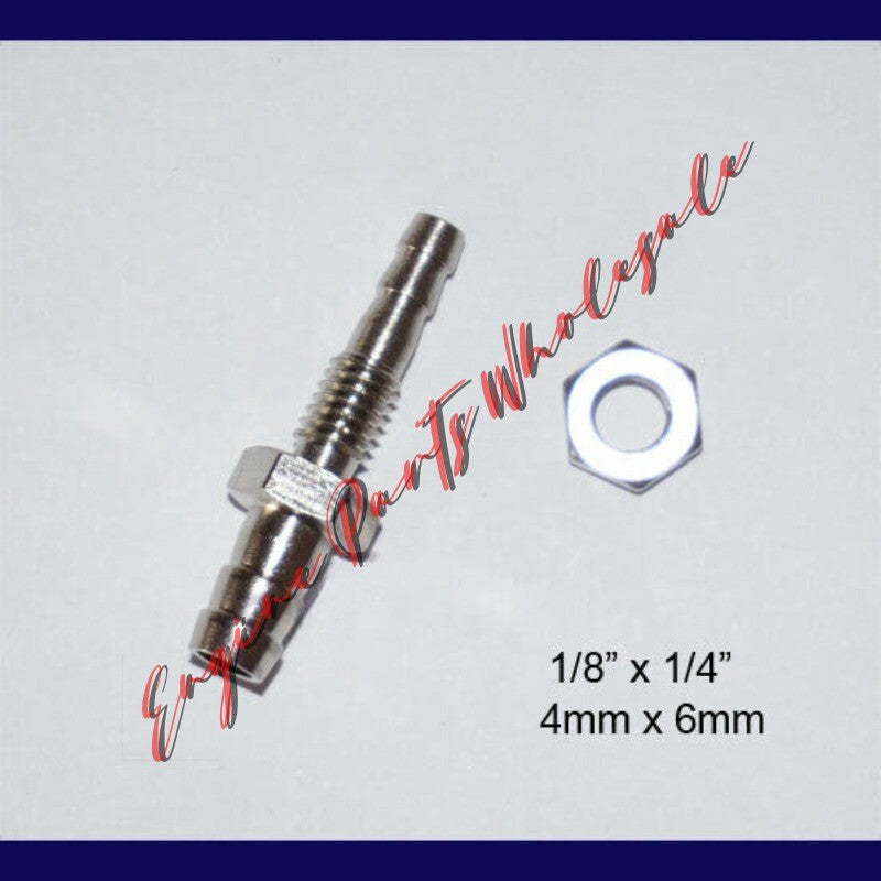 1/8 x 1/4 in 4mm to 6mm Reducer Bulkhead Connector Fitting Hose Barb Reducing Q