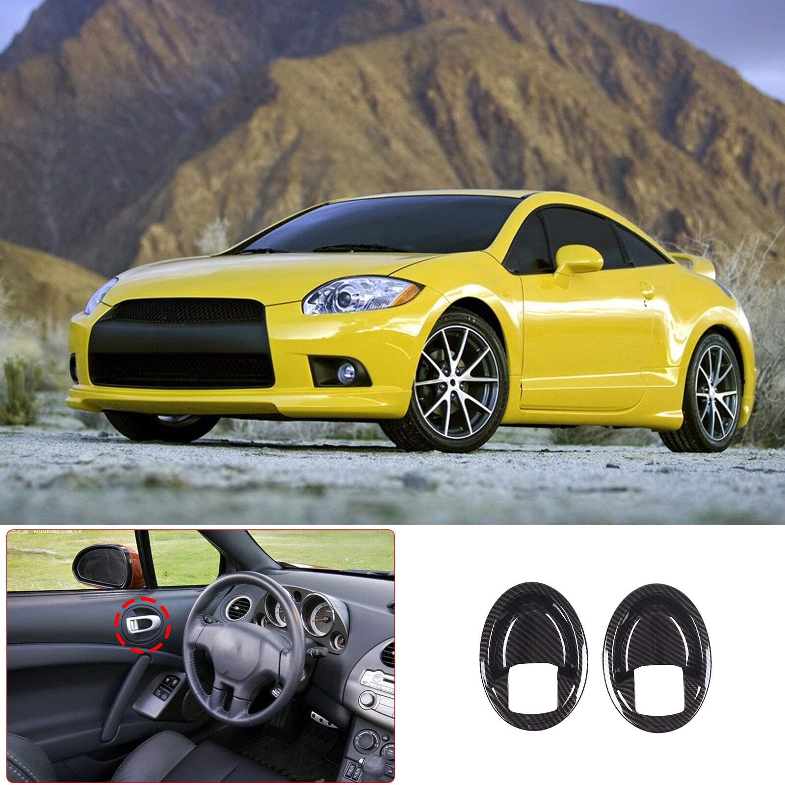 4PCS Real Carbon Fiber Car Door A-Pillar Indoor Trim For Maverick 2022-23- v