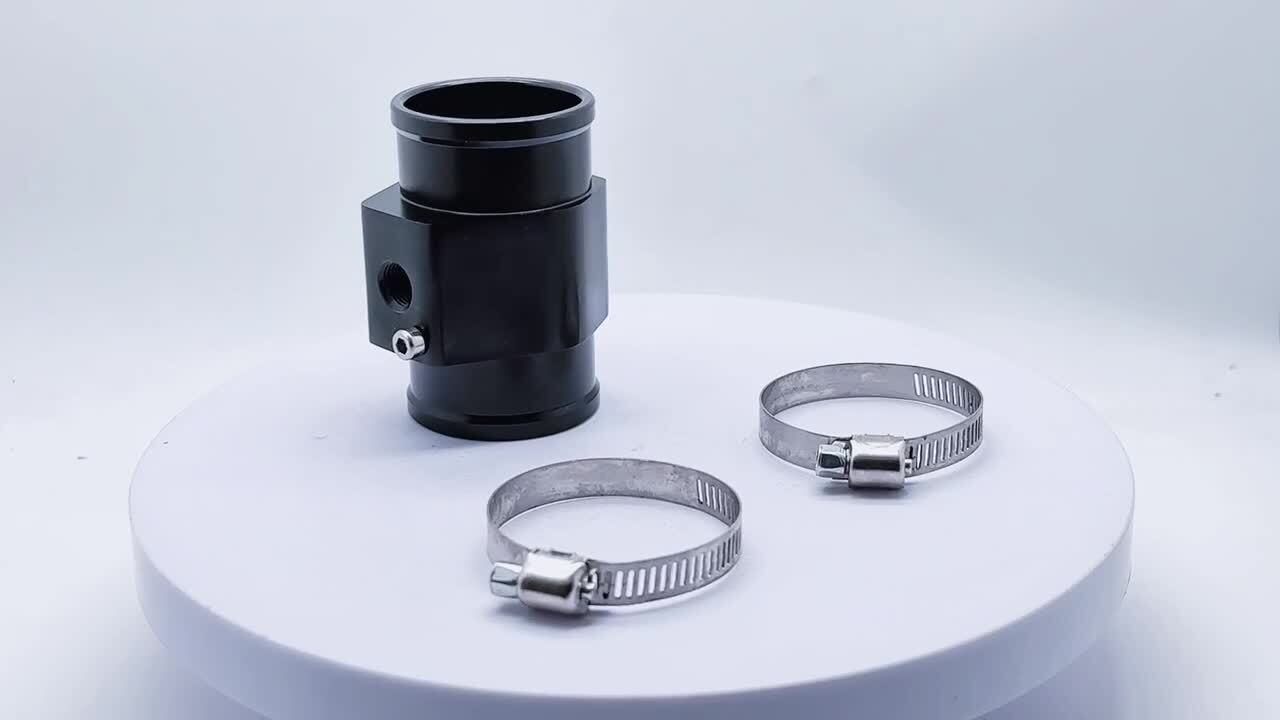 40mm Radiator Sensor Adapter For Water Coolant Temp Gauge Adaptor W/Hose Clamps