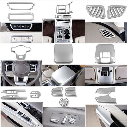 for Kia Carnival 2022-24 Matte Silver Interior Set Decor Cover Frame Trim Bezels