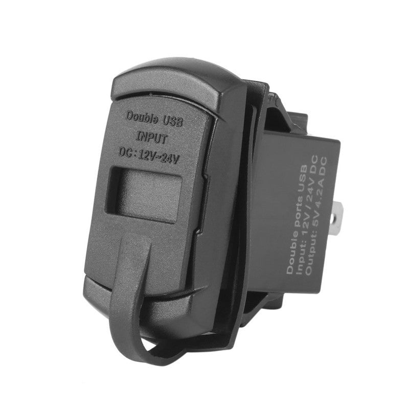 Car AUTO Blue LED Style Boat Dual USB Power Supply Charger Port Socket Adapter
