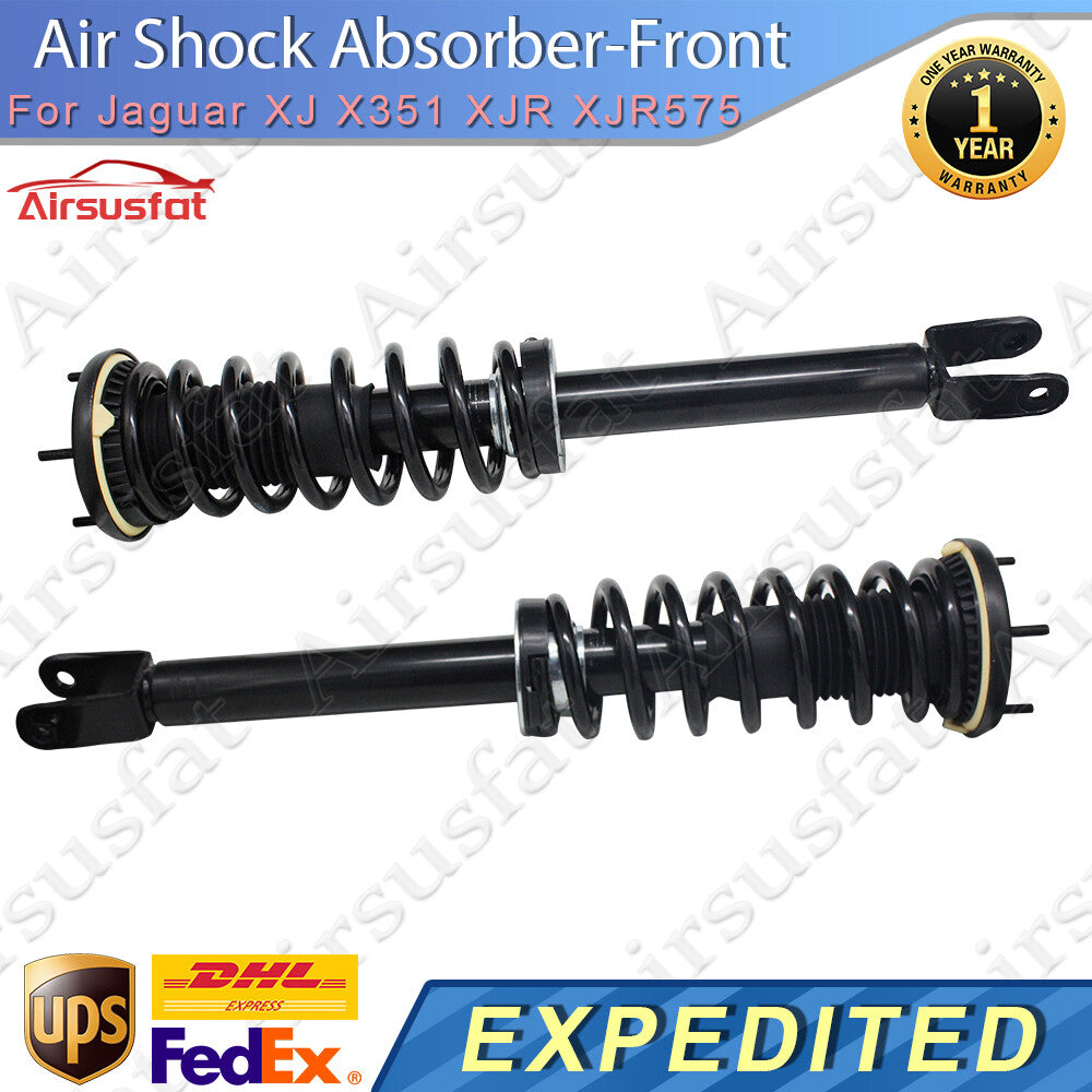 Pair for Jaguar XJ X351 XJR XJR575 Front LR Shock Strut Assembly w/Spring EDC