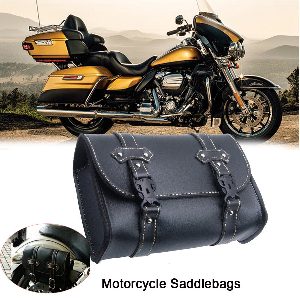 Universal Motorcycle Side Saddlebag, Luggage Bag, Tool Bag, PU Leather