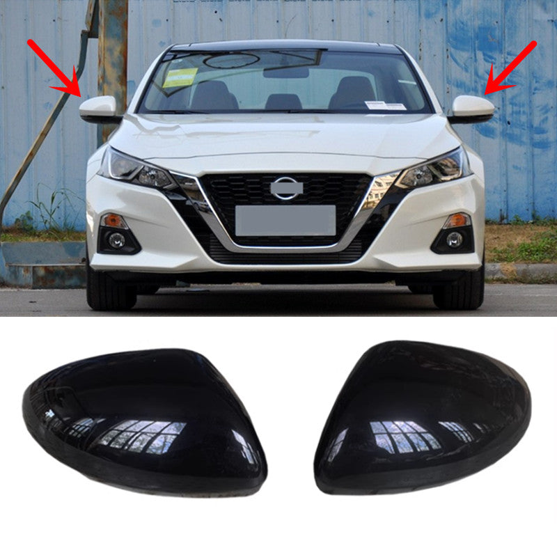 For Altima 2019-2024 Bright Black Side Mirrors Rearview Trim Cover 2PCS v