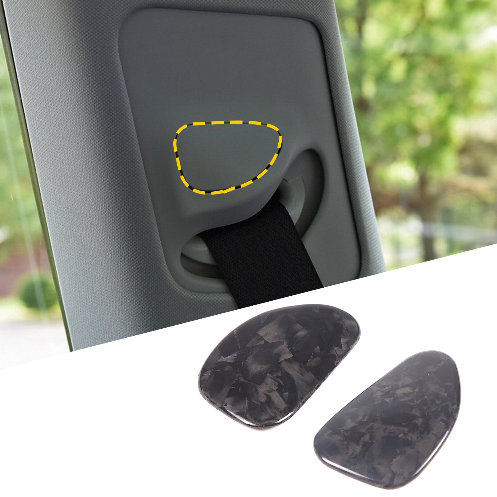 Forged carbon fiber seatbelt buckle cover fits Model 3/Y 16-22- n