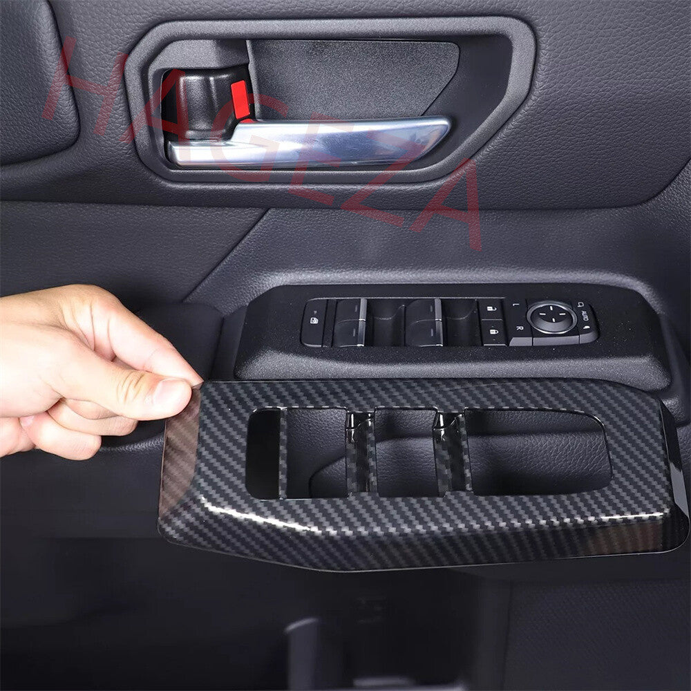 Window Lift Switch Button Trim For Toyot@ for Land Cruiser LC250 24+ABS Carbon Fiber