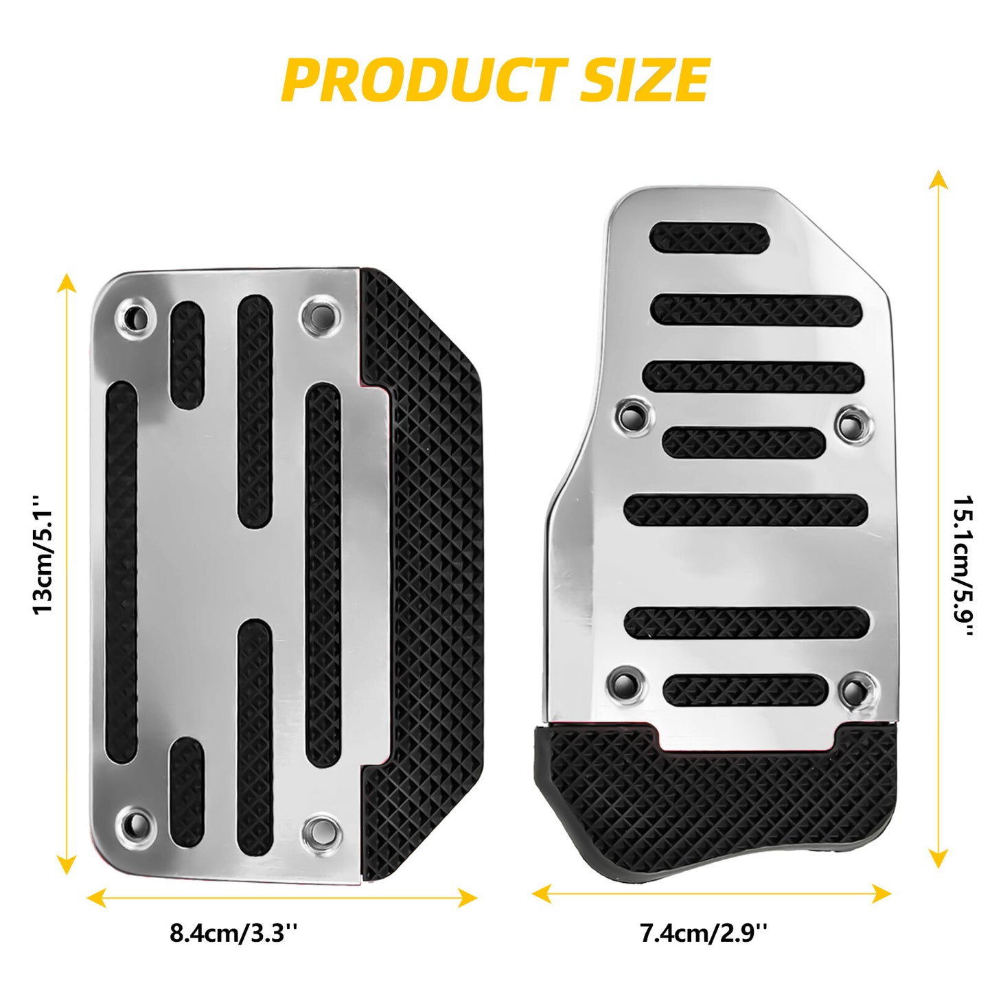 Aluminum Foot Pedal Car Automatic Brake Cover Gas Non Slip Pad Durable Q