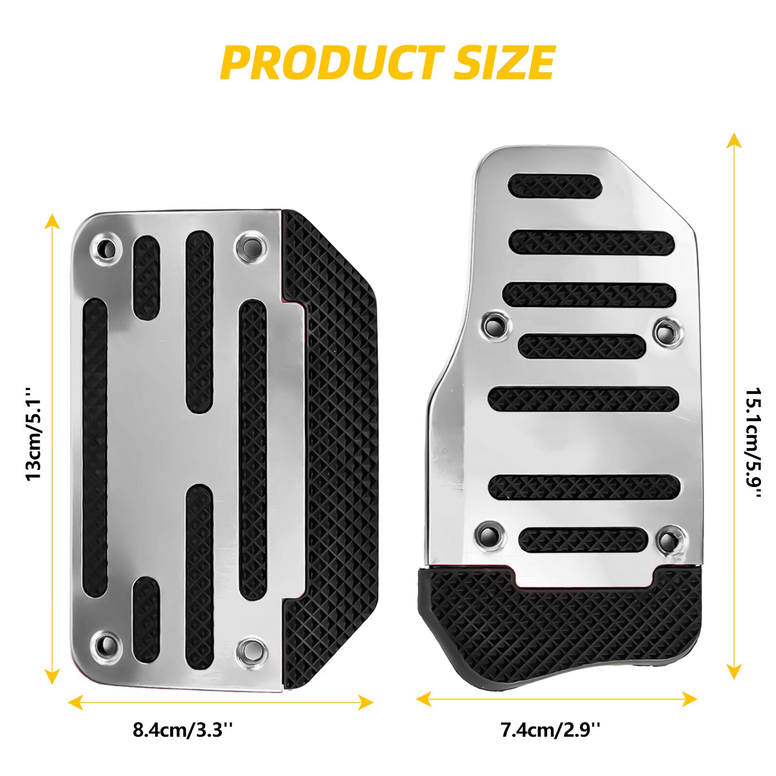 Aluminum Foot Pedal Car Automatic Brake Cover Gas Non Slip Pad Durable Q