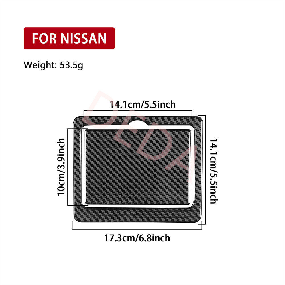 Carbon Fiber Rear Water Cup Holder Panel Cover for Nissan Altima Teana 2013-2018