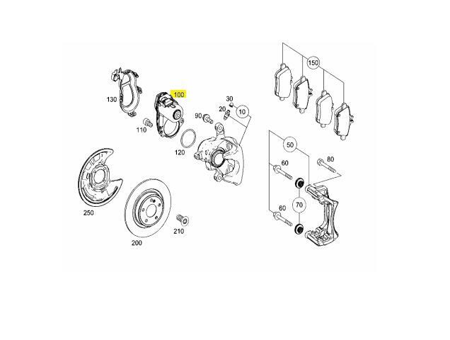 New Rear Left Park Brake Actuator for Mercedes C117 W156 W176 W246 R172 v