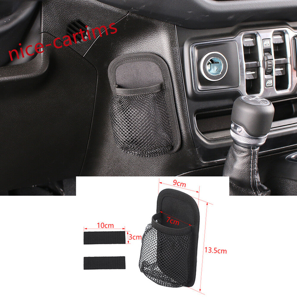 for Jeep for Wrangler JK JL JT 2007+Black Gear Shift Mobile Phone Storage Bag Holder