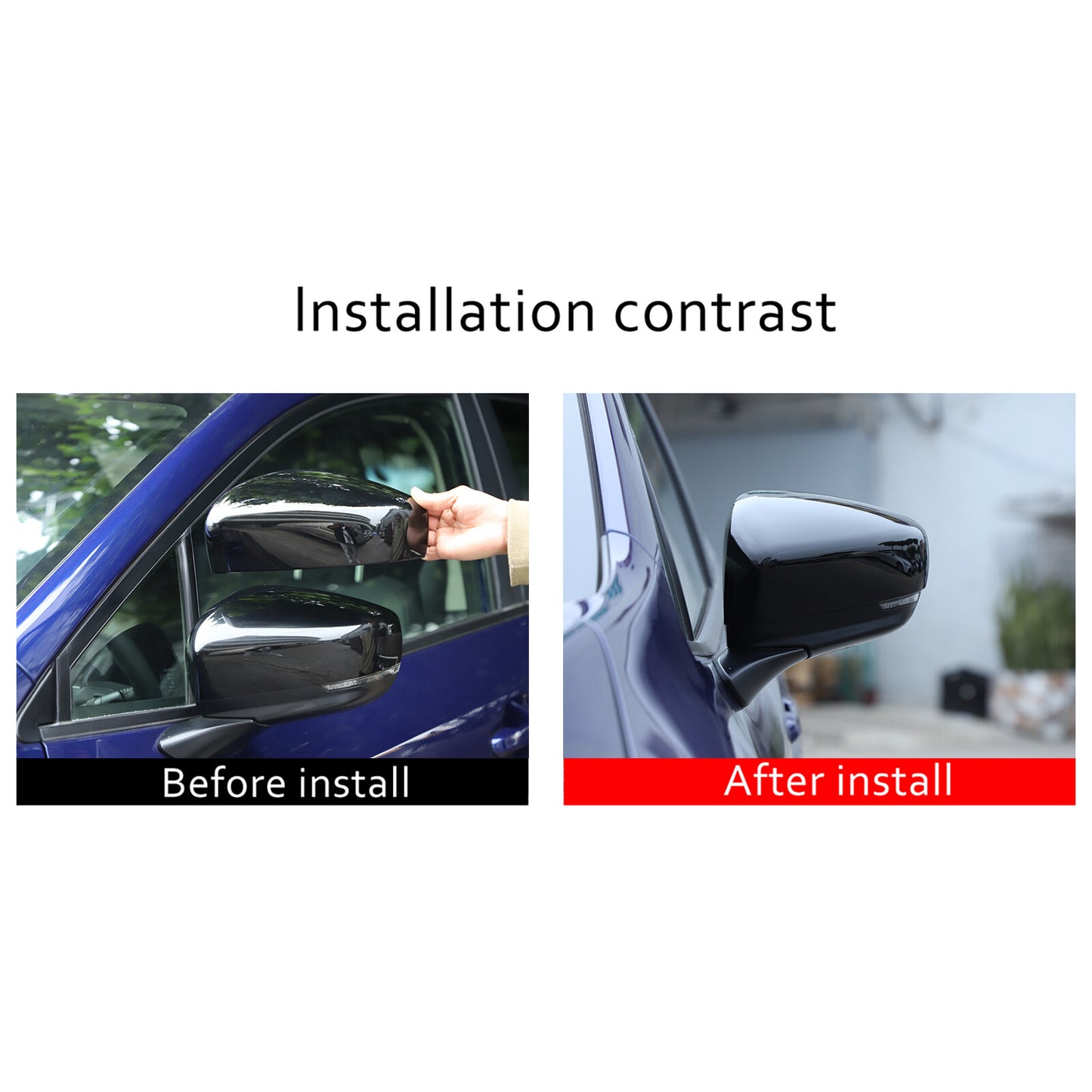 Glossy black car side mirror caps for Subaru Crosstrek 22-24 n