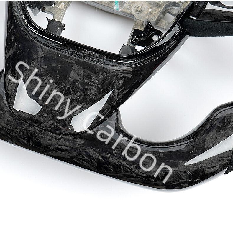 Forged carbon fiber steering wheel with Alcantara trim for Honda for Civic 10, generations 16-21.