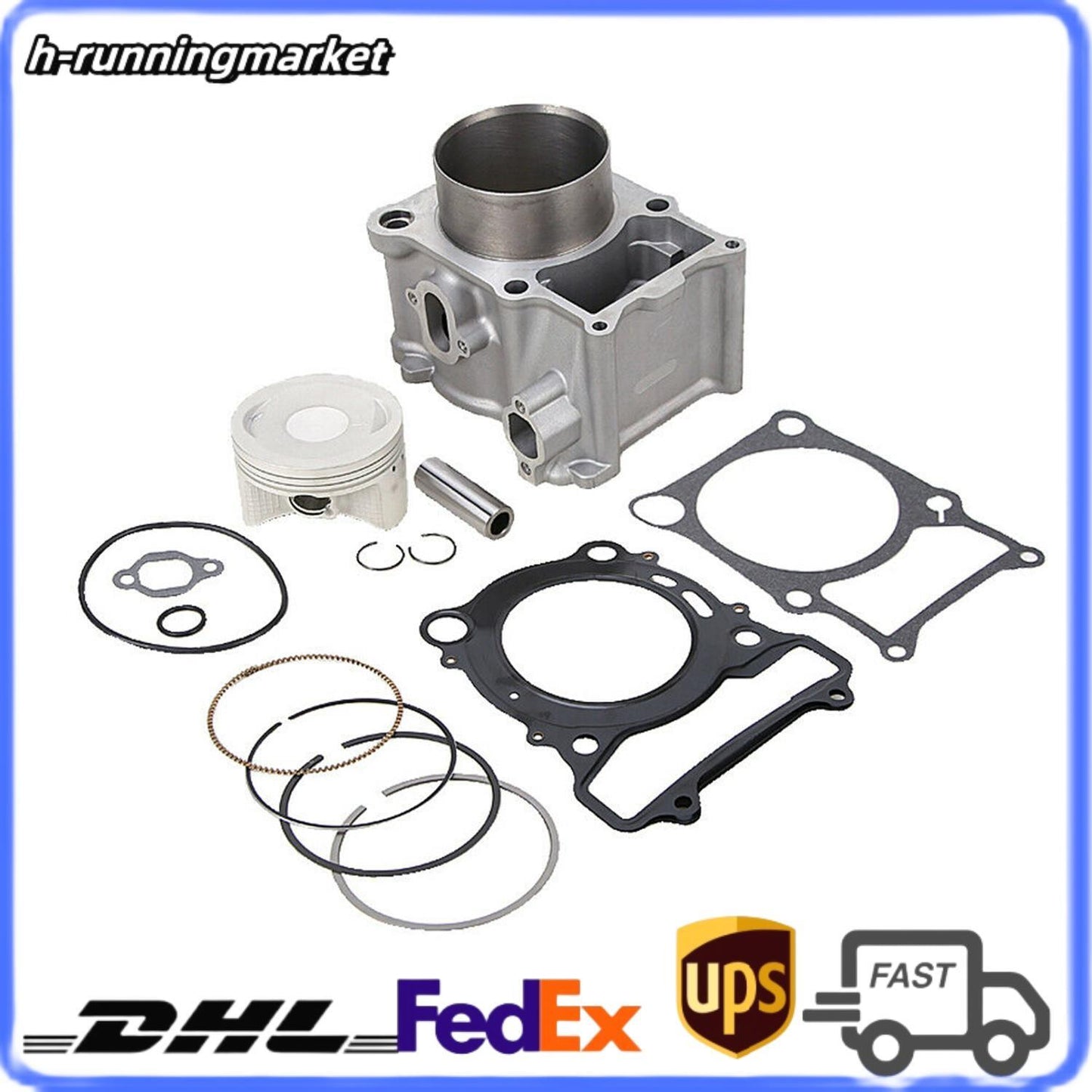 Cylinder Piston Gasket Kit for 2000-2006 for Yamaha Kodiak 400 2007-2008 Grizzly 400