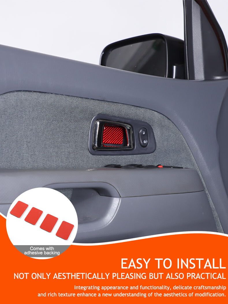 Red carbon fiber interior door cover sticker for Honda Pilot 2003-08 n