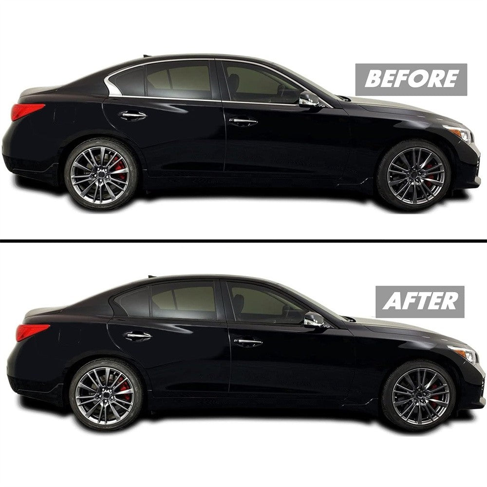 Chrome Delete Blackout Overlay Window Trim Bright Black for Infiniti Q50 2014-23