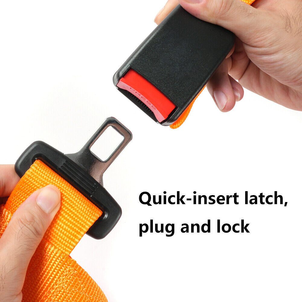 2 x Universal Orange 4 Point Buckle for Seat Belt Harness 2 Straps For ATV UTV Q
