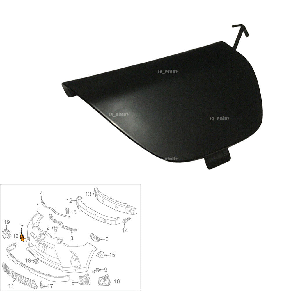 Front Bumper Tow Hook Eye Cover Cap for Toyota Prius C 2015-2016 52127-52620 Q