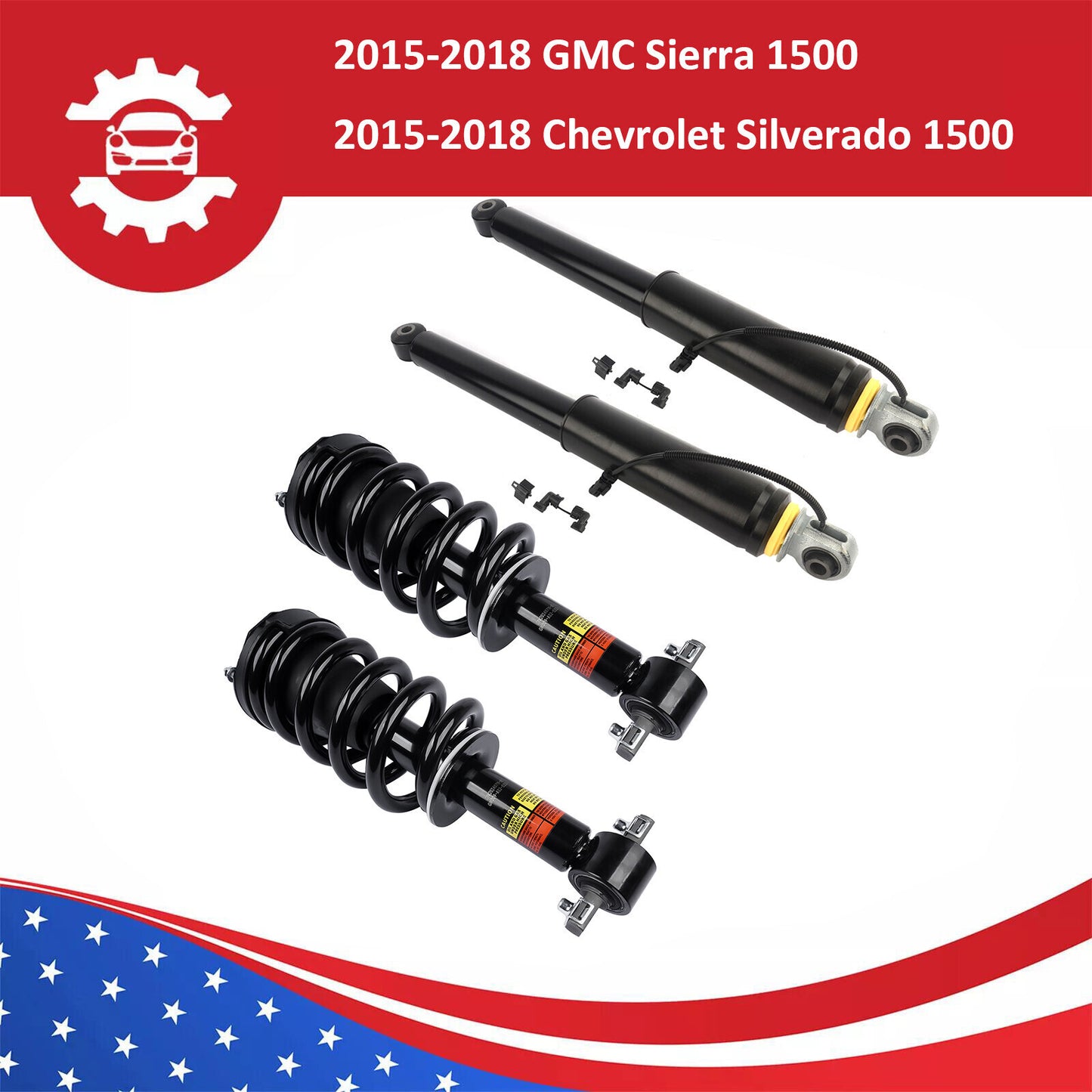 2x Front Shock Struts Assys w/o EDC for BMW E65 E66 745Li 750i 760i 760Li Base