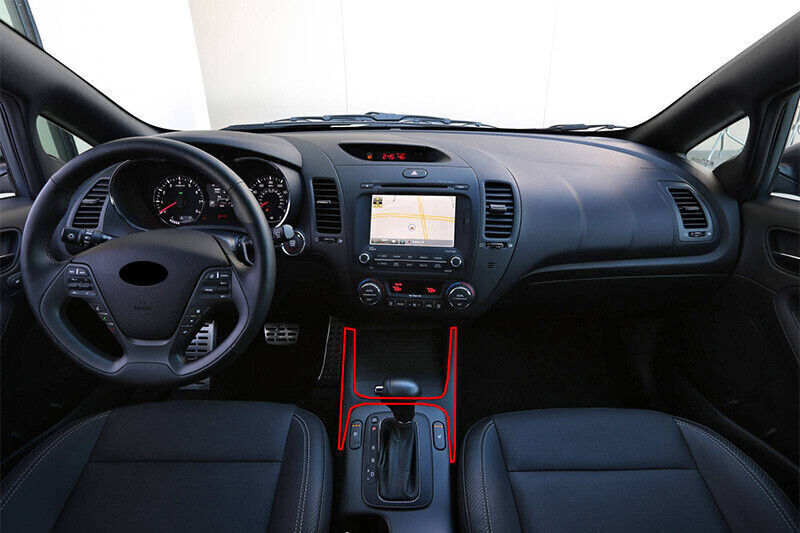 for Kia Forte 2014-2018 Carbon Fiber Vinyl Center Console Gear Shift Strip Decor