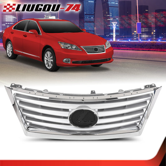 Fits 10 - 2012 for Lexus Es350 2pcs Front Bumper Upper Grille and for CHRome Molding Trim - v