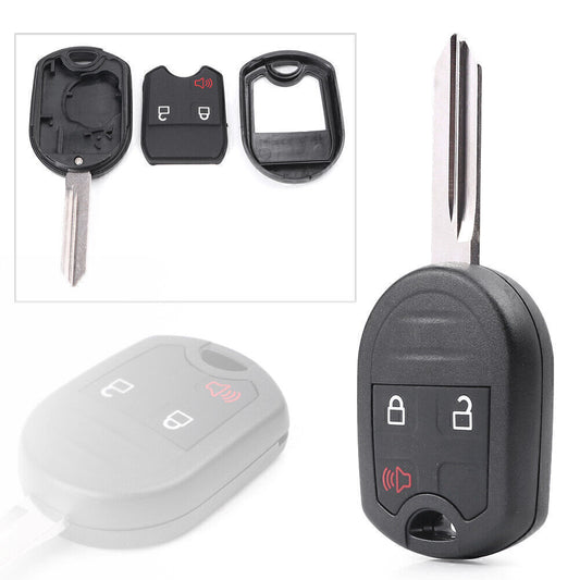 Flip Remote Key Case Fob 3-Button Replacement Fit for Ford for Ford F-150 F-250 F-350