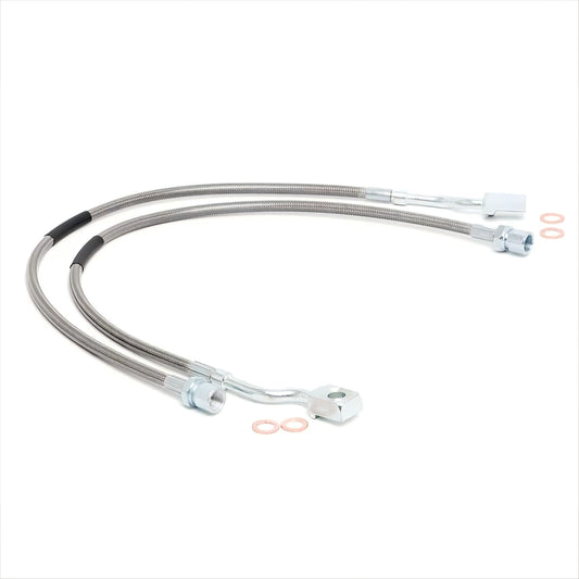 2PCS Front Steel Extended Brake Lines 89370 for GMC for Sierra 1500 for Yukon XL 1500 Q