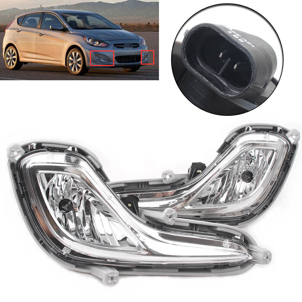 Front Bumper Fog Lights Lamp Left Right Set Fit for Hyundai Accent 2012-2016 cl