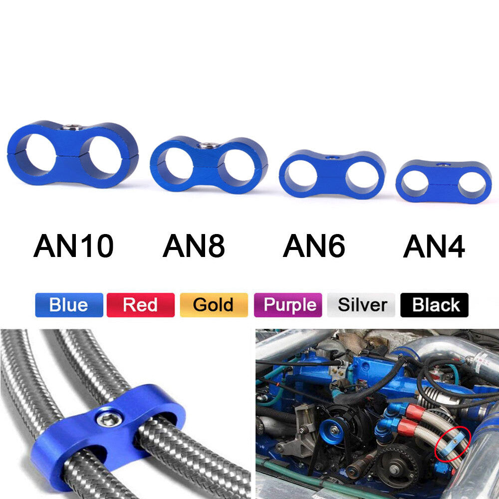 AN4 AN6 AN8 AN10 Braided Hose Separator Clamp Fitting Bracket Oil Line Clip Hood Q
