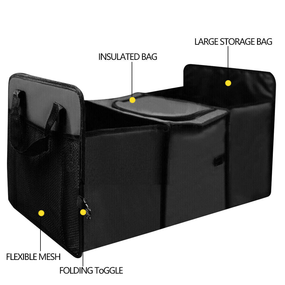WATERPROOF 3-IN-1 COLLAPSIBLE CAR BOOT FOLDABLE ORGANISER STORAGE BOX COOLER BAG Q