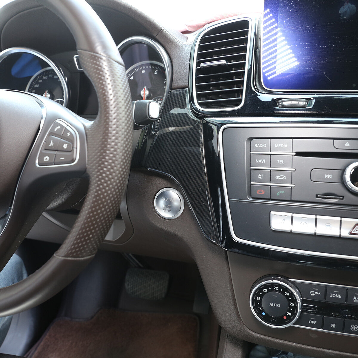 ABS for GL ML 2012 - 2015 center console dashboard carbon fiber panel trim - n