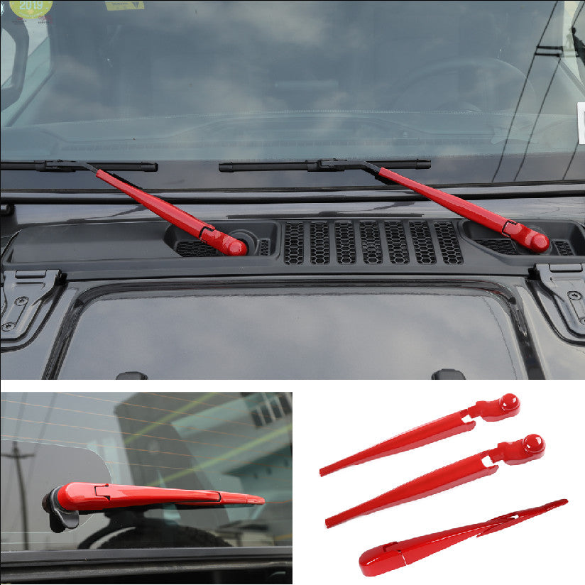 Front & Rear Window Windshield Wiper Blade Trim Red Fits for Jeep for Wrangler JL v