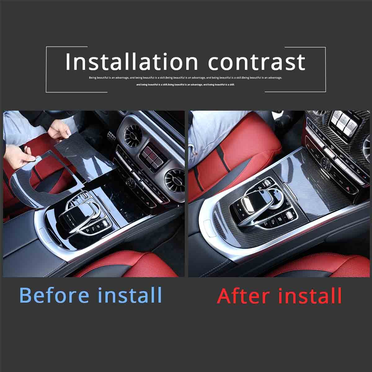 carbon fiber center console panel cover trim for G-Class 2019-2023 - n