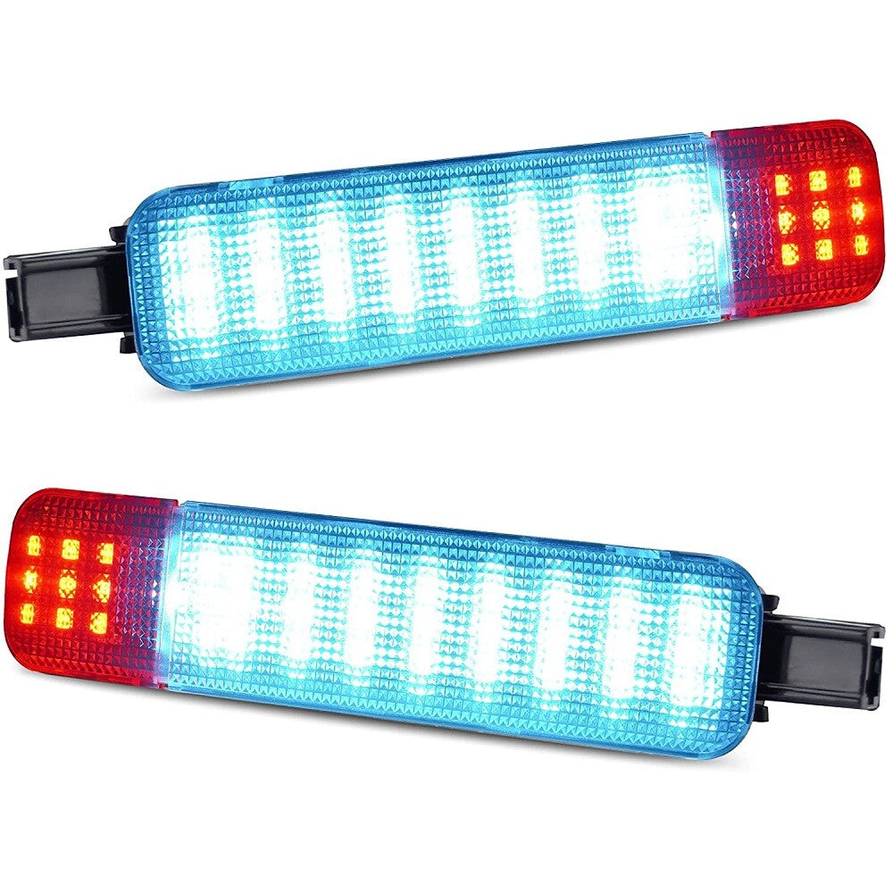 FIT for Chevy for GMC Silverado Ice Blue Red LED Interior Door Panel Light Courtesy Lamp Q