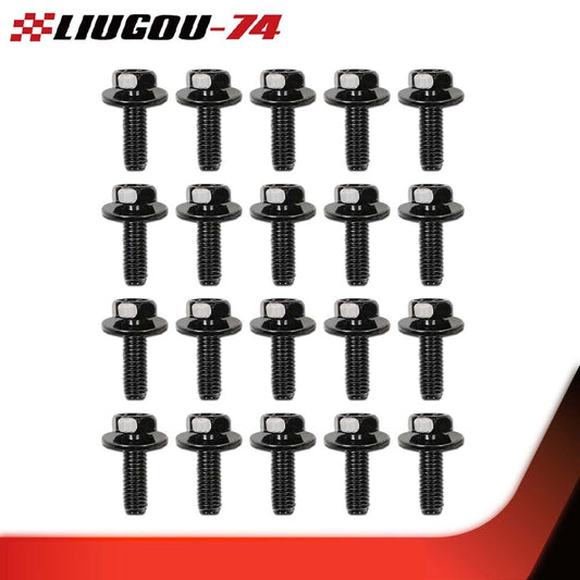 Fits for Honda body bolts - M6 1.0 x 20 mm long - 10 mm hexagonal - 17 mm washer-size 20 bolts, brand new