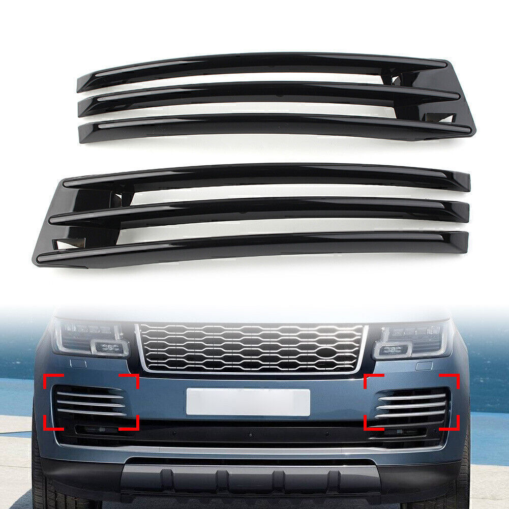 Pair Front Fog Bumper Grille Air Vent Cover for Land Rover Ranger for Rover 2018-21