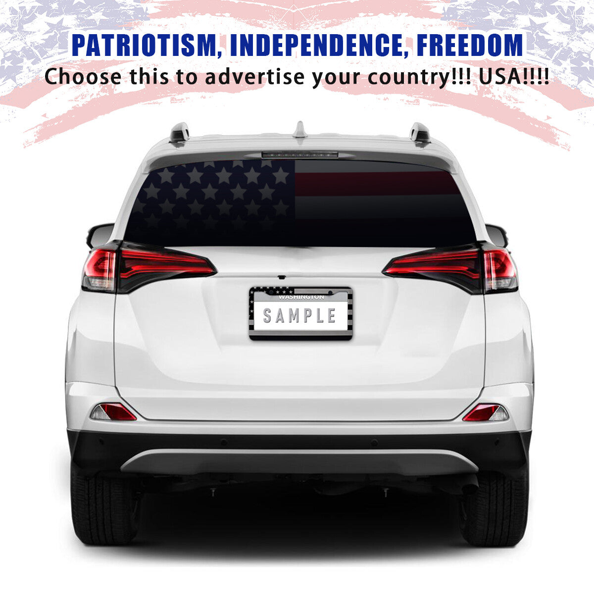 for Ram 1500 American Flag Patriotic Black/Gray Aluminum License Plate Frame US