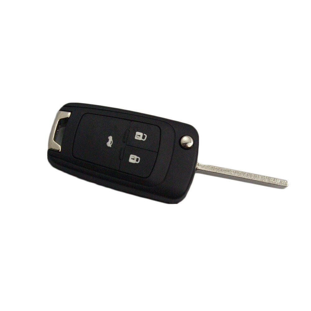 3 BTNs Flip Remote Key Shell Fob Case W/ Uncut Blade Replacement for Cruze Q