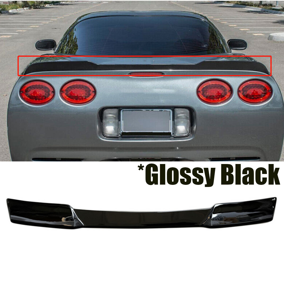 Rear Trunk Spoiler Wing For 1997-2004 for Corvette C5 ZR1 Extended Style Gloss Black n